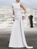 Sleeveless Ruched Floor‑Length Evening Gown